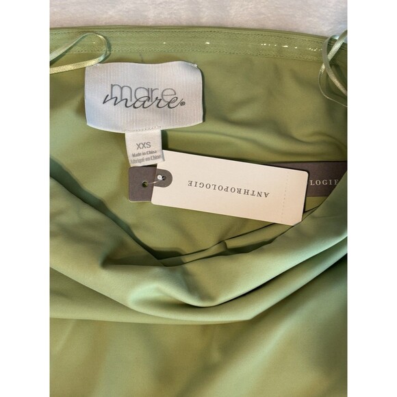 Anthropologie Mare Mare Strapless Drop Waist Bubble Midi Dress Sz XXS Green - Picture 8 of 9